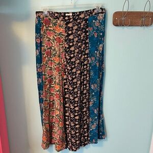 Natural Life XL Floral Patchwork Maxi Skirt